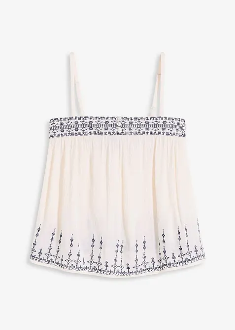 Stroppetopp med broderier, bonprix