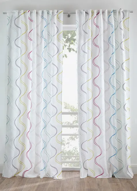 Gardin med b&oslash;lgem&oslash;nster (1-pack), bonprix