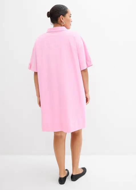 Skjortekjole i elastisk materiale med &oslash;kologisk bomull, bonprix