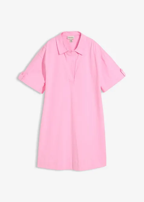 Skjortekjole i elastisk materiale med &oslash;kologisk bomull, bonprix