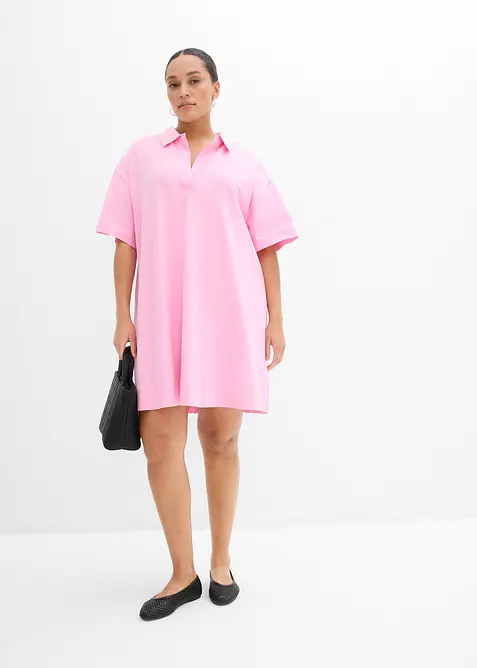 Skjortekjole i elastisk materiale med &oslash;kologisk bomull, bonprix