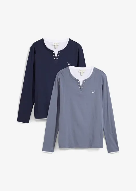 Langermet shirt (2-pack), bonprix