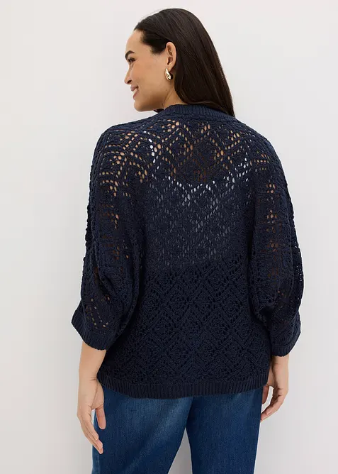 Cardigan med hullm&oslash;nster, bonprix