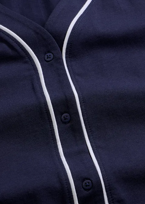 Kort nattskjorte i 100% bomull med knappestolpe, bonprix