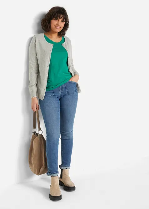 Lang topp i 100% bomull (5-pack), bonprix