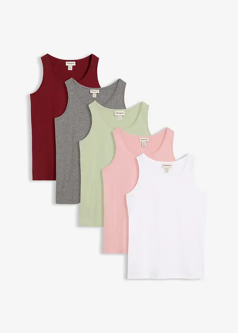 Lang topp i 100% bomull (5-pack), bonprix