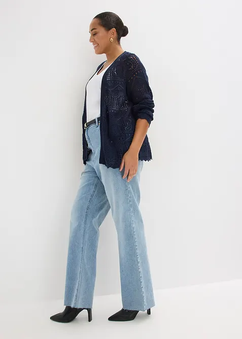 Cardigan med hullm&oslash;nster, bonprix