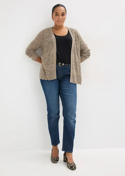 Cardigan med hullm&oslash;nster, bonprix