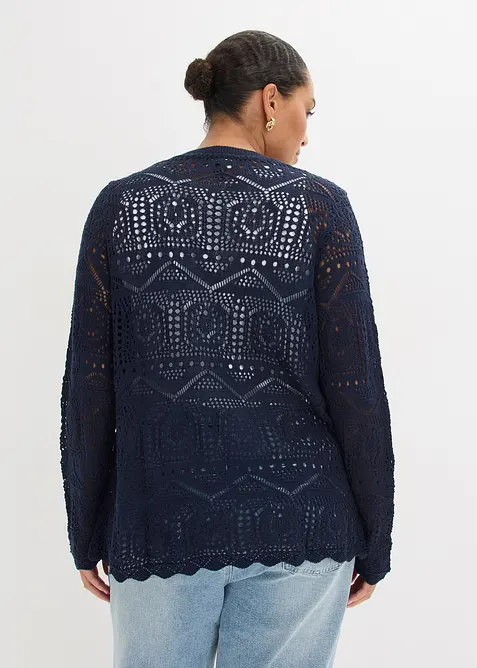 Cardigan med hullm&oslash;nster, bonprix