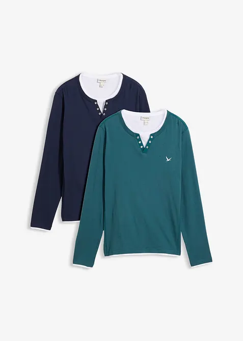 Langermet shirt (2-pack), bonprix
