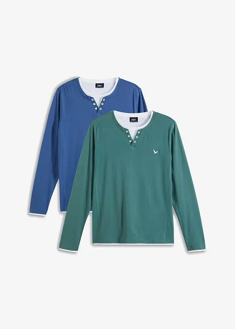 Langermet shirt (2-pack), bonprix