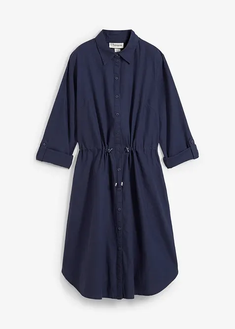 Skjortekjole av lin-/bomullsmiks, bonprix