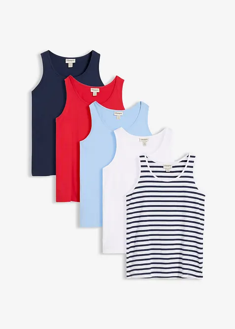 Lang topp i 100% bomull (5-pack), bonprix