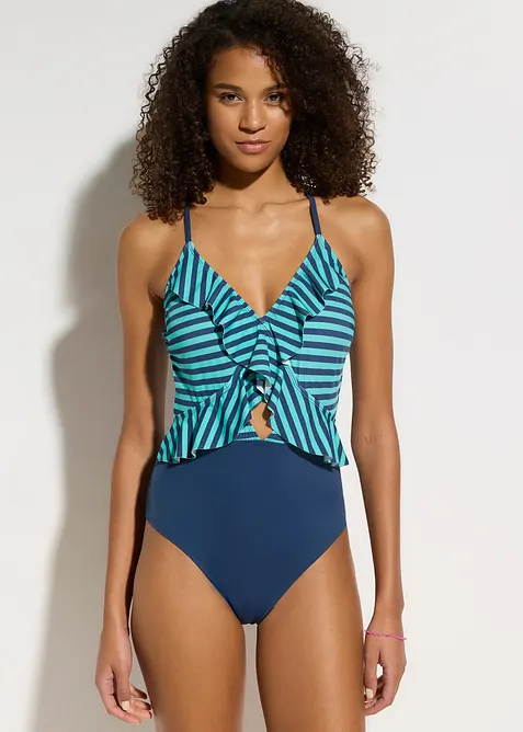 Badedrakt med volang, bonprix