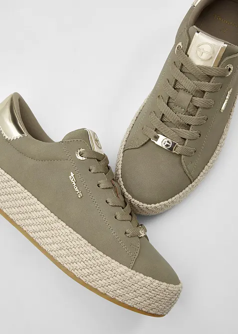 Sneakers med s&aring;ler i bastlook fra Tamaris, Tamaris