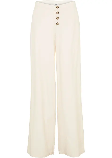 Bukse med lin og vide ben, bonprix