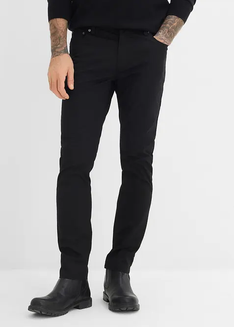 Regular fit-bukse med stretch og elastisk linning, Tapered, bonprix