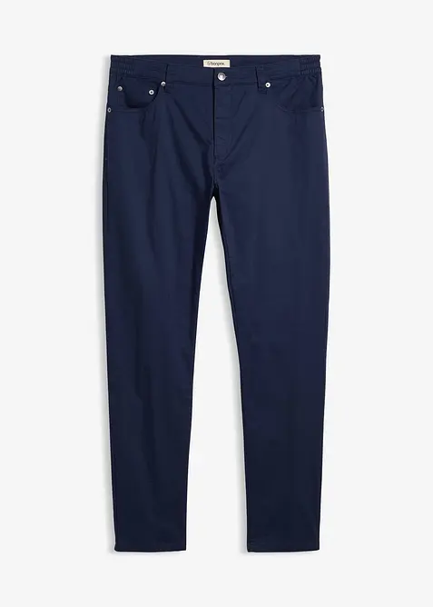 Regular fit-bukse med stretch og elastisk linning, Tapered, bonprix