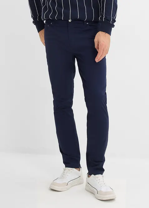 Regular fit-bukse med stretch og elastisk linning, Tapered, bonprix