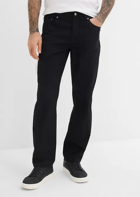 Relaxed fit-bukse med stretch og elastisk linning, Straight, bonprix