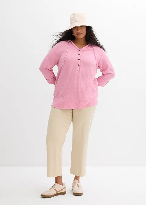 Pull on-bluse i luftig musselin, bonprix