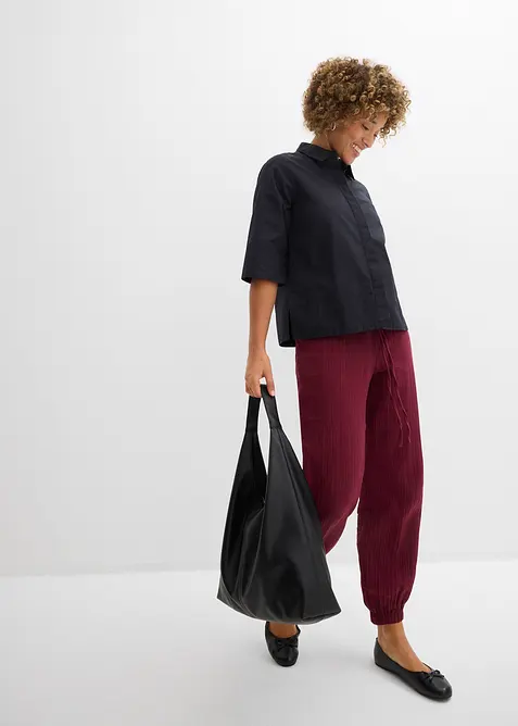 Musselin-bukse med smock-linning, bonprix