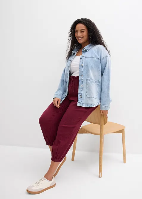 Musselin-bukse med smock-linning, bonprix