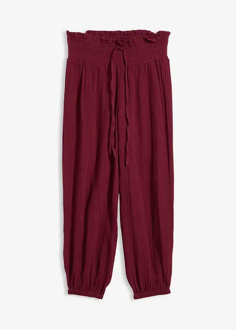 Musselin-bukse med smock-linning, bonprix