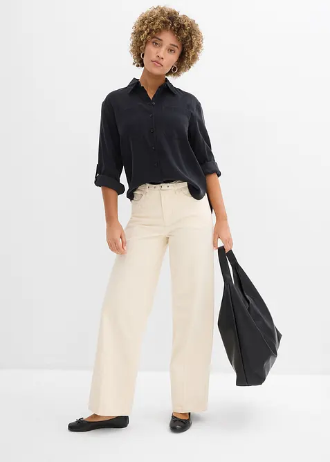 Bluse i lett viskosemiks, bonprix