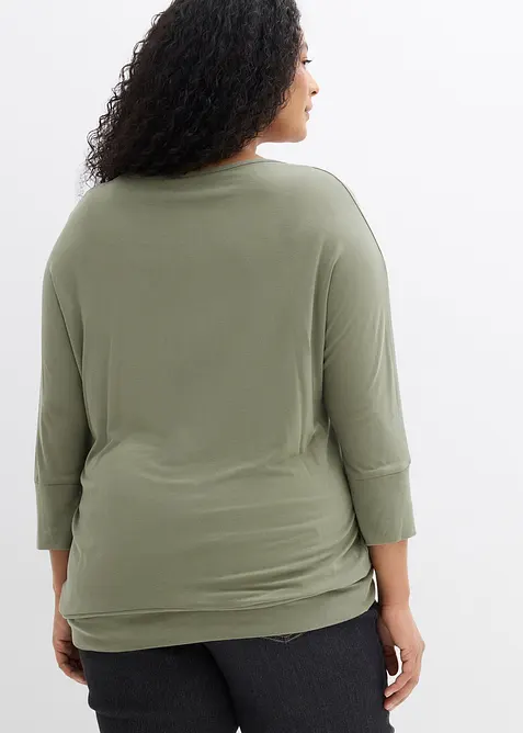 Oversized topp i lett viskose, bonprix