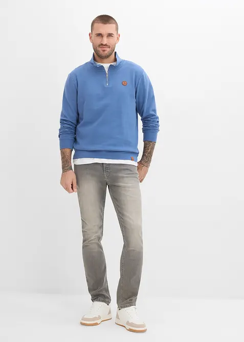 Sweatshirt i 100% &oslash;kologisk bomull, med glidel&aring;s, bonprix