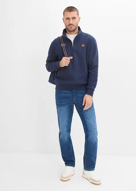 Sweatshirt i 100% &oslash;kologisk bomull, med glidel&aring;s, bonprix