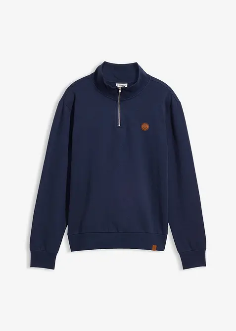 Sweatshirt i 100% &oslash;kologisk bomull, med glidel&aring;s, bonprix