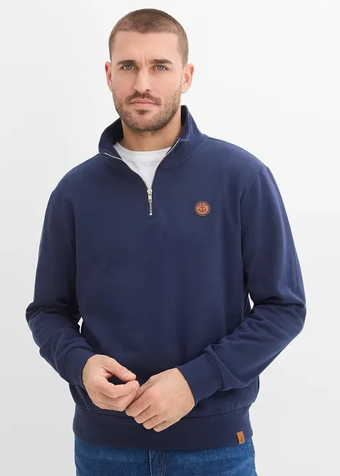 Sweatshirt i 100% &oslash;kologisk bomull, med glidel&aring;s, bonprix