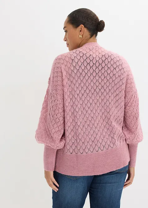 Cardigan med hullm&oslash;nster, bonprix