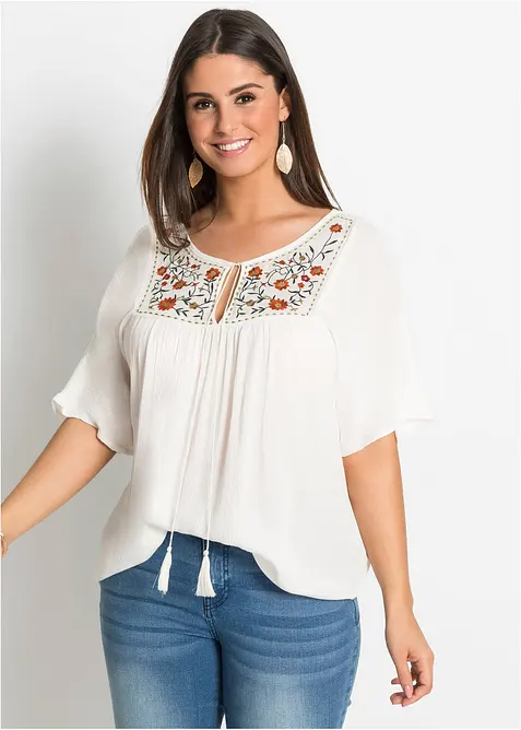 Crinkle tunika i myk viskose, bonprix