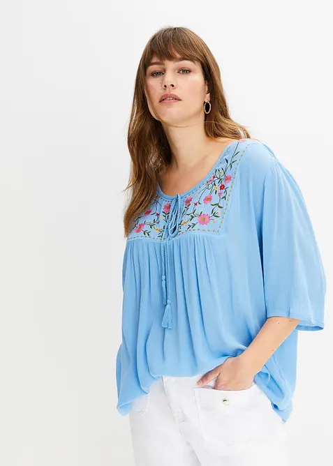 Crinkle tunika i myk viskose, bonprix