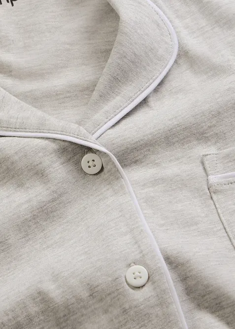 Kort nattskjorte i 100% &oslash;kologisk bomull, bonprix