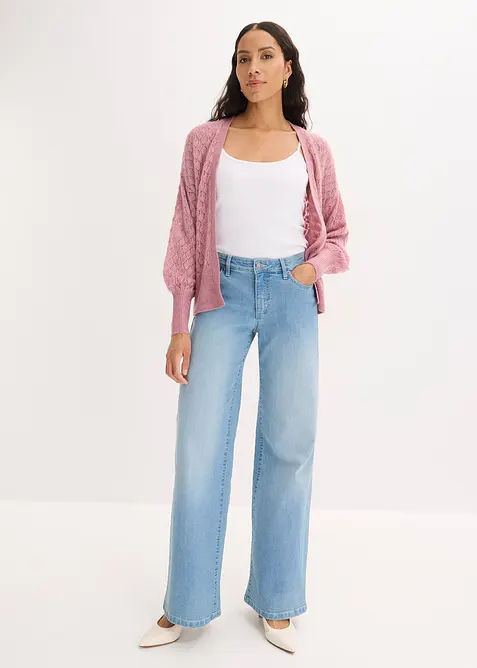 Cardigan med hullm&oslash;nster, bonprix