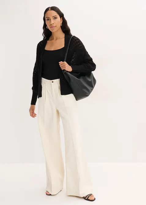 Cardigan med hullm&oslash;nster, bonprix