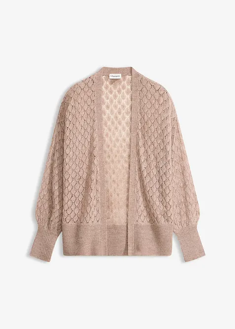 Cardigan med hullm&oslash;nster, bonprix