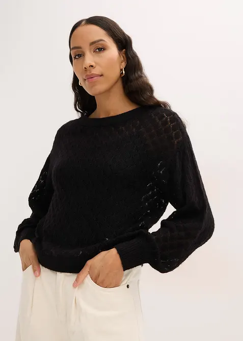 Genser med hullm&oslash;nster, bonprix