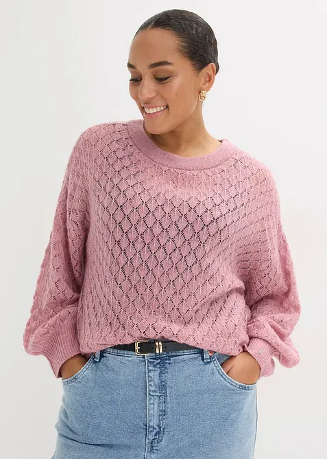 Genser med hullm&oslash;nster, bonprix