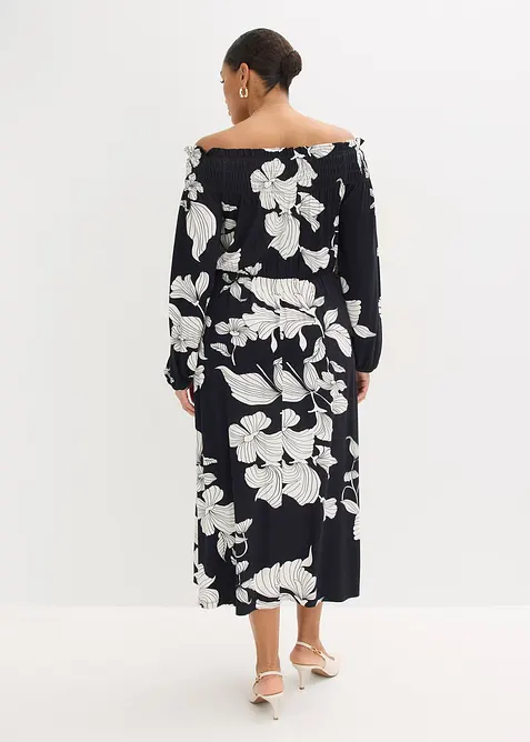 Off shoulder-kjole i myk viskosemiks, bonprix