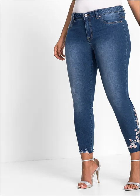 Skinny-jeans Mid Waist, kortere ben, bonprix