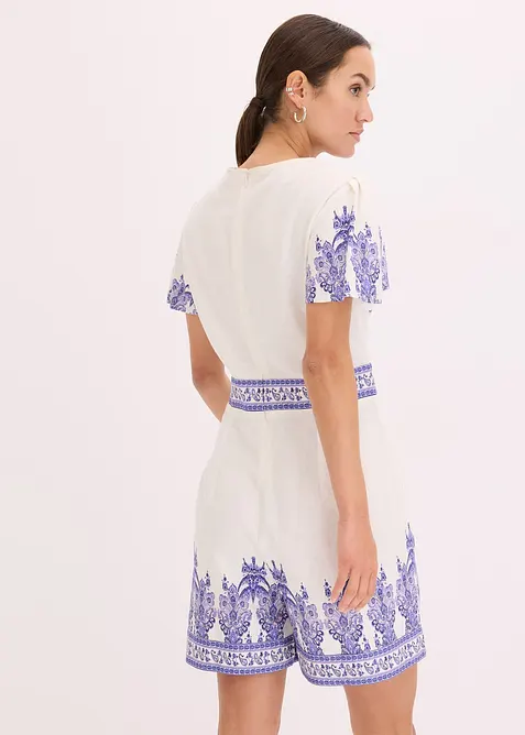 Jumpsuit med lin, bonprix