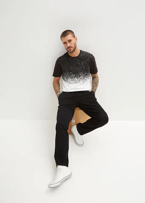 Relaxed Fit-pull on-bukse i chinos-modell med stretch, Straight, bonprix