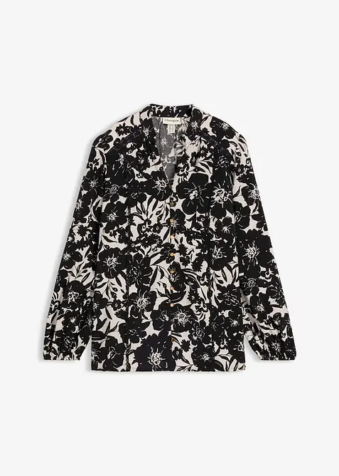 Bluse med blondeb&aring;nd, bonprix