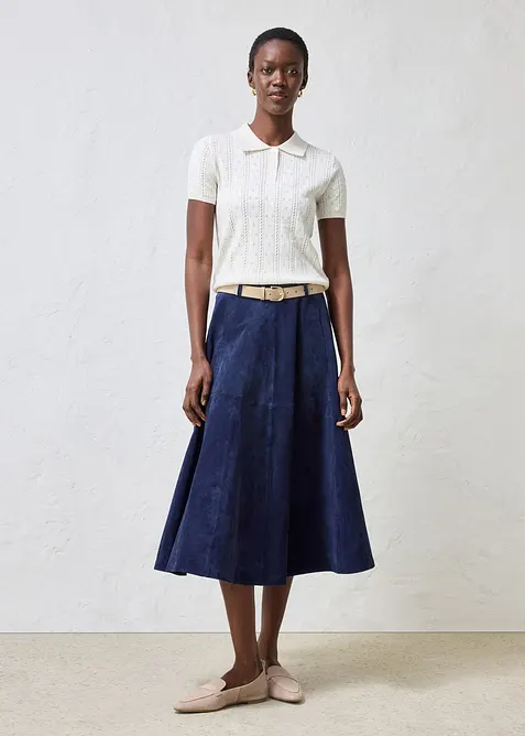 Genser med silke og hullm&oslash;nster, bonprix