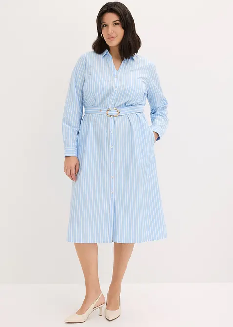 Skjortekjole i 100% bomull, bonprix